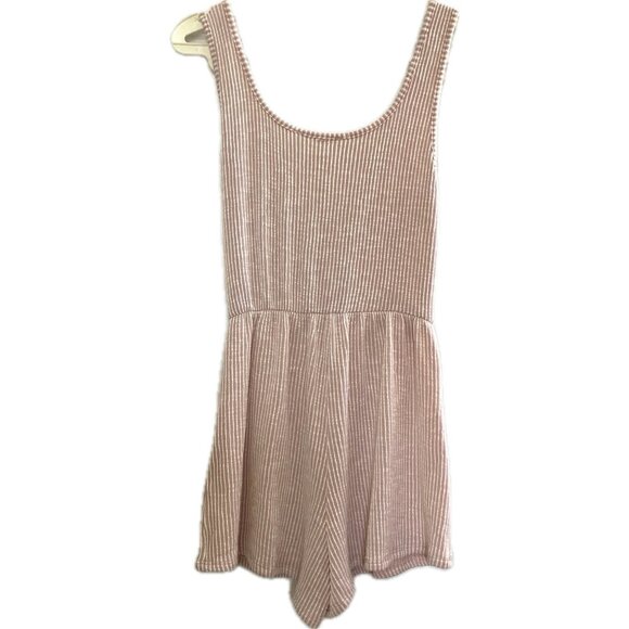 Caution to the Wind Anthropologie Striped Tank Shorts  Dress Pink White Sz M - Picture 3 of 9